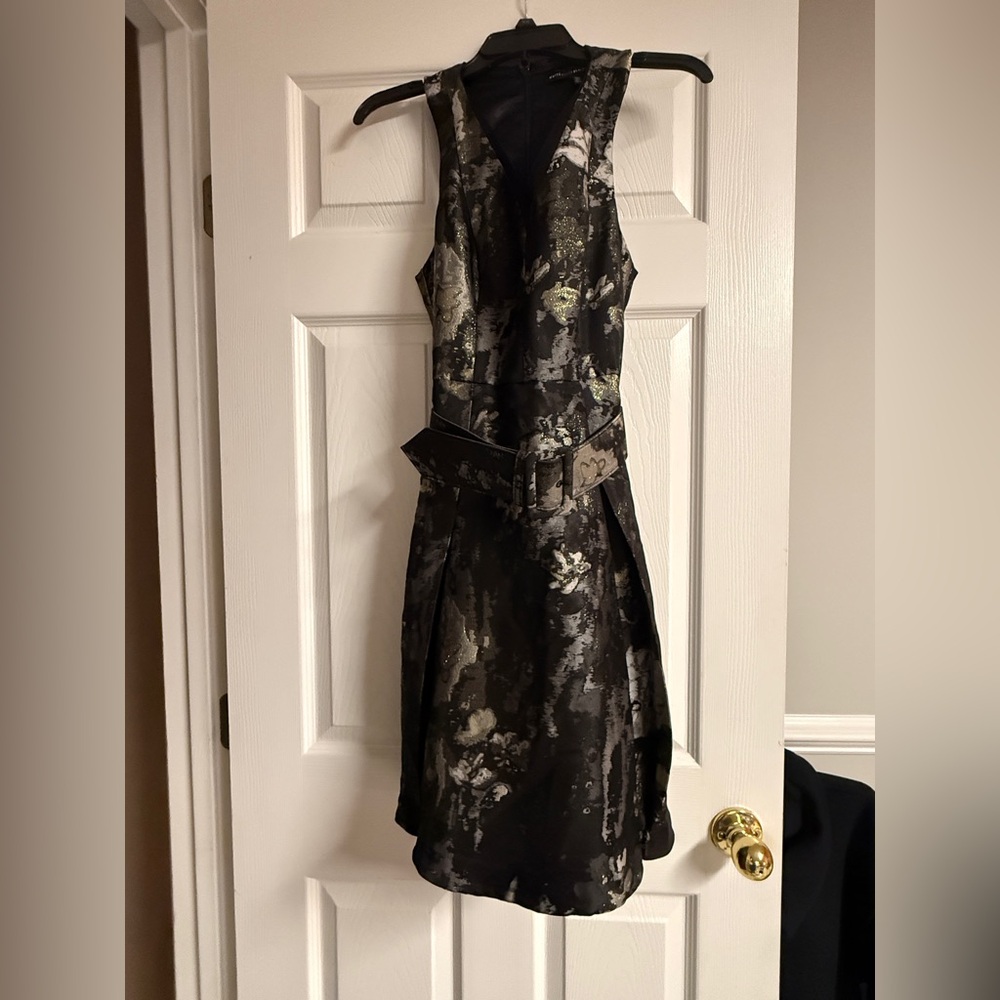 WHBM Abstract Floral Fit N Flare A-Line dress